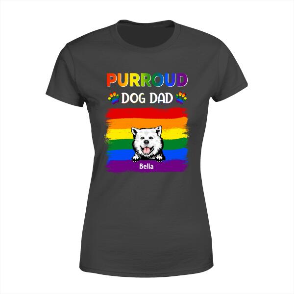 Purroud Dog Dad - Personalized Gifts for Custom Dog Shirt, Dog Dad, and LGBT Gifts