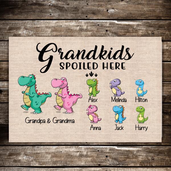 Grandkids Spoiled Here - Personalized Gifts Custom Door Sign for Grandparents