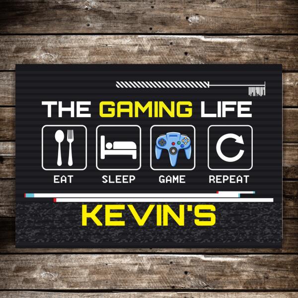 Personalized Doormat, The Gaming Life, Gift for Gamers