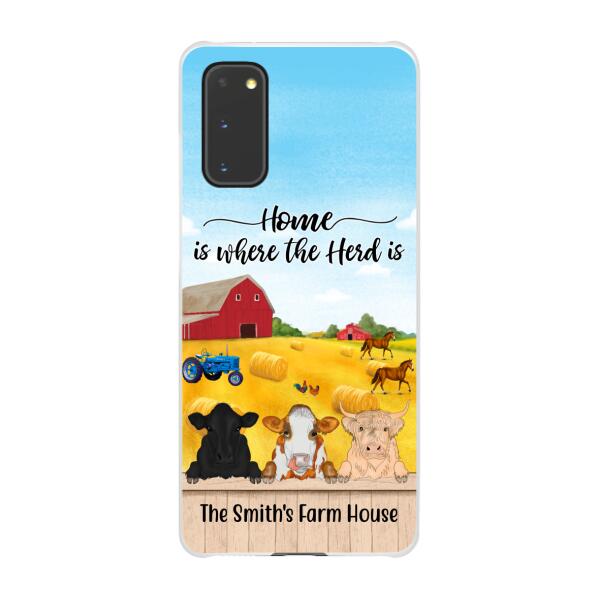 Personalized Phone Case, Cow Peeking Farm, Gift For Farmers, Cow Lovers