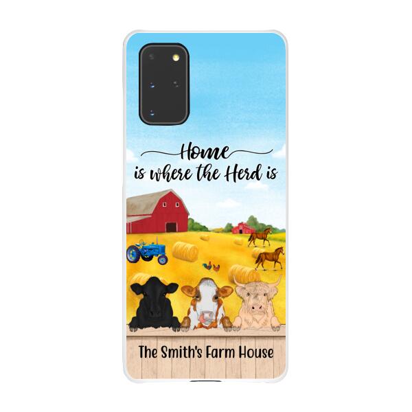 Personalized Phone Case, Cow Peeking Farm, Gift For Farmers, Cow Lovers