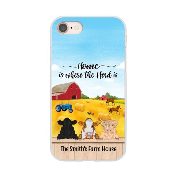 Personalized Phone Case, Cow Peeking Farm, Gift For Farmers, Cow Lovers