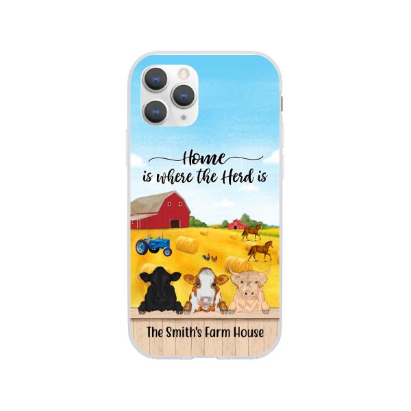 Personalized Phone Case, Cow Peeking Farm, Gift For Farmers, Cow Lovers