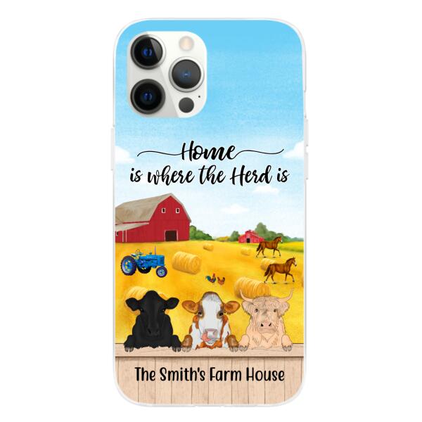 Personalized Phone Case, Cow Peeking Farm, Gift For Farmers, Cow Lovers