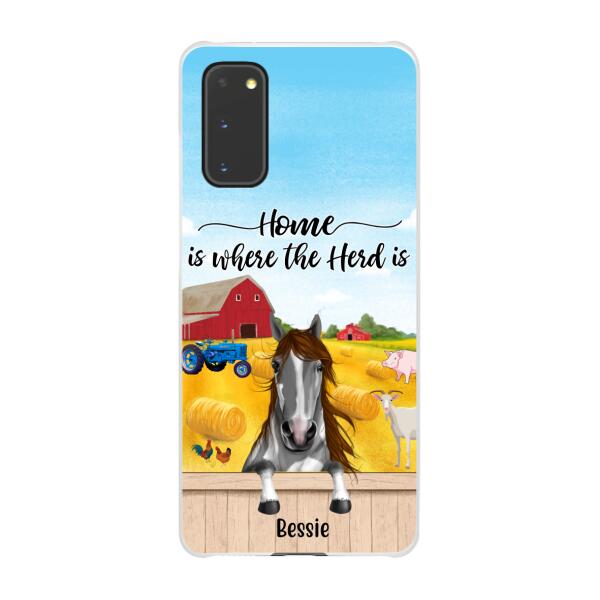 Personalized Phone Case, Horse Peeking Farm, Gift For Farmers, Horse Lovers