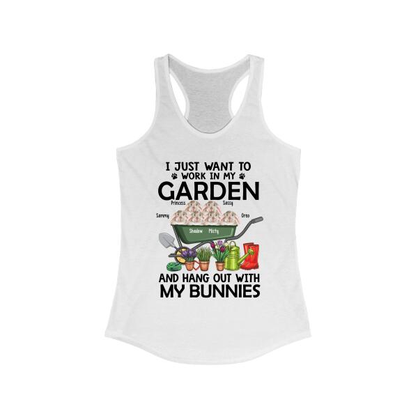 Personalized Shirt, Up To 6 Rabbits, I Just Want to Work in My Garden and Hang Out with My Rabbits, Gift for Rabbit Lovers