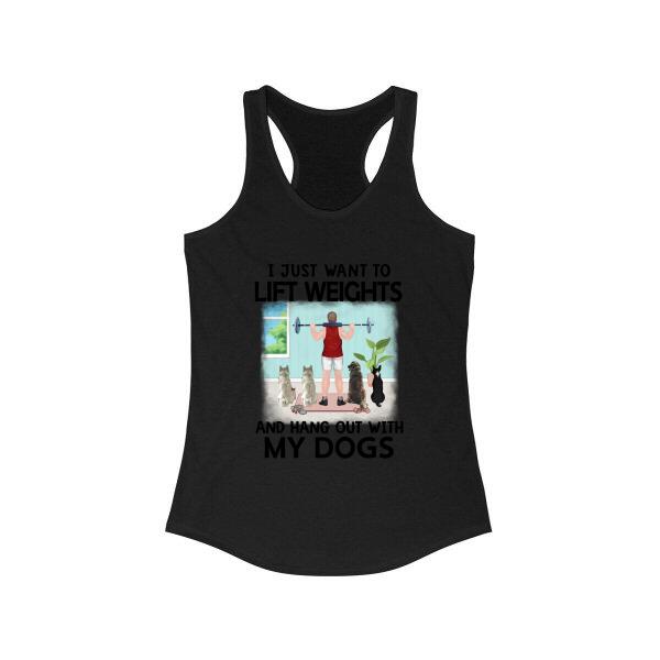 Personalized T-shirt, Man Lifting Weights With Dogs, Gift for Fitness Lover, Dog Lover