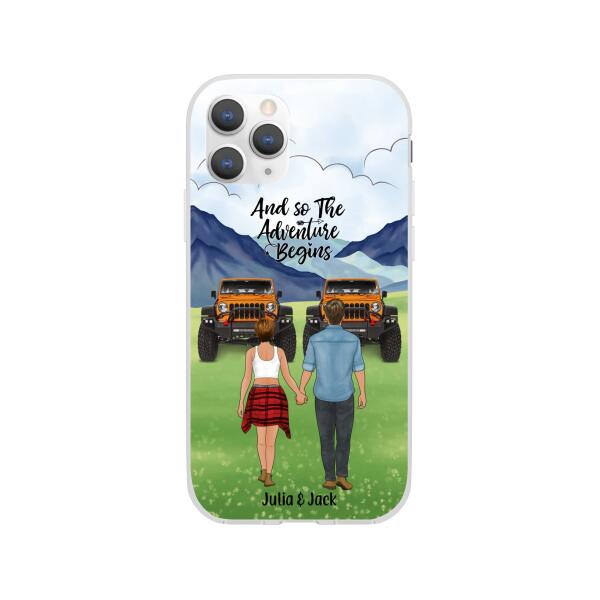 Personalized Phone Case, Couple Holding Hands, Adventure Partners, Gift for Friends, Car Lovers