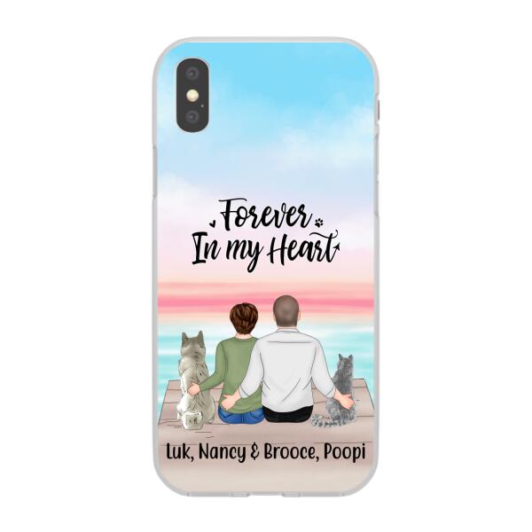 Personalized Phone Case, Couple And Pets - Gift For Dog Lovers, Cat Lovers