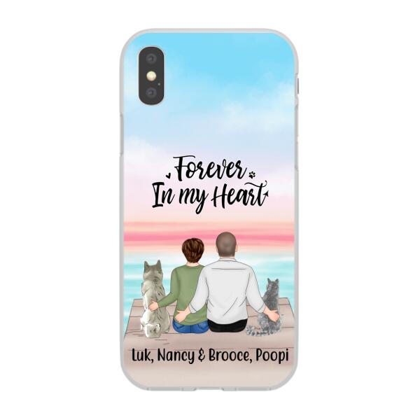 Personalized Phone Case, Couple And Pets - Gift For Dog Lovers, Cat Lovers
