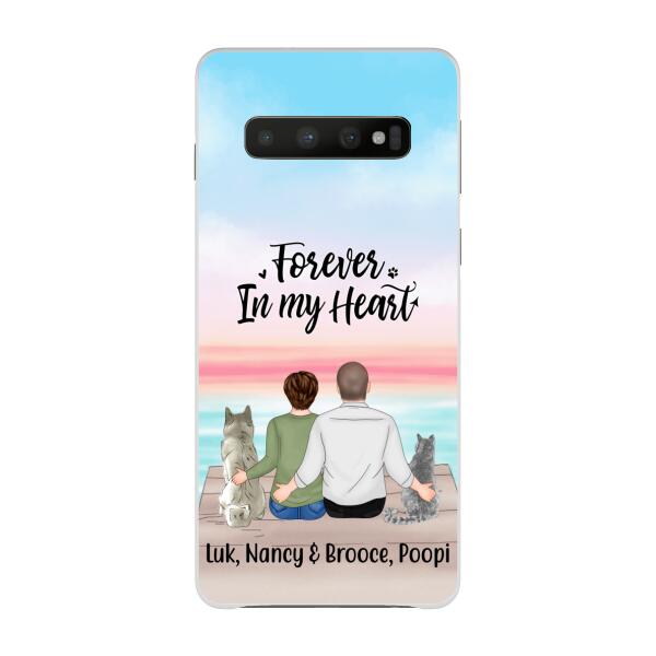 Personalized Phone Case, Couple And Pets - Gift For Dog Lovers, Cat Lovers