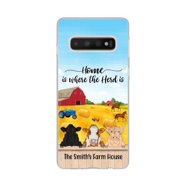 Personalized Phone Case, Cow Peeking Farm, Gift For Farmers, Cow Lovers