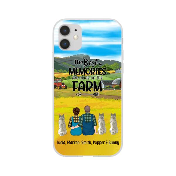 Personalized Phone Case, Couple With 3 Dogs - Life Is Better On The Farm, Gift For Farmers