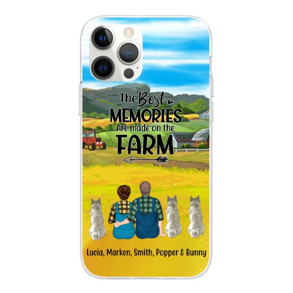Personalized Phone Case, Couple With 3 Dogs - Life Is Better On The Farm, Gift For Farmers