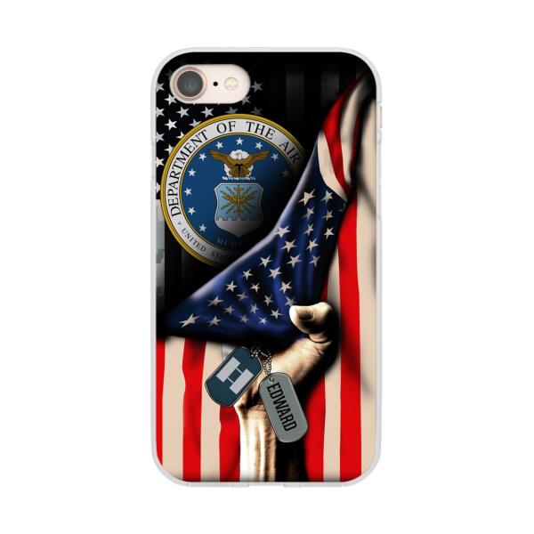 Personalized Phone Case, US Military Rank On Dog Tag, Gifts For Soldie GearLit Personalized Phone Case, US Military Rank On Dog Tag, Gifts For Soldie GearLit