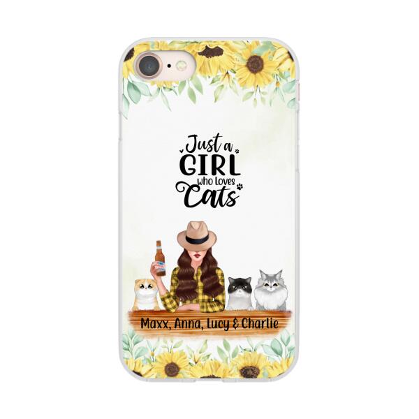 Personalized Phone Case, Just A Girl Who Loves Cats, Gift For Cat Lovers