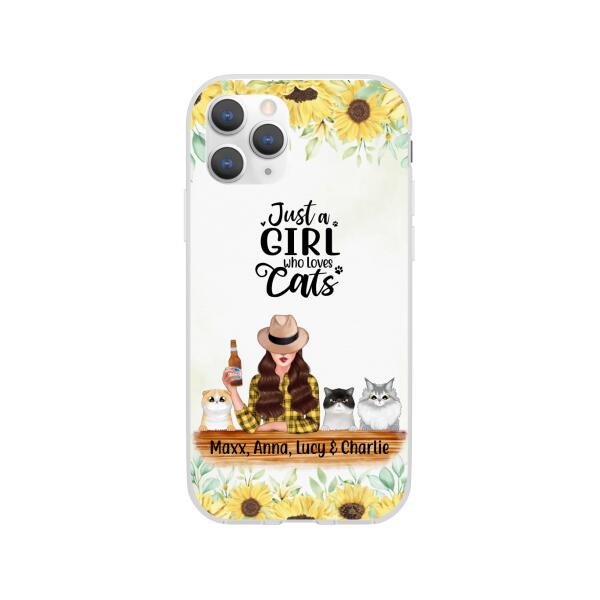 Personalized Phone Case, Just A Girl Who Loves Cats, Gift For Cat Lovers