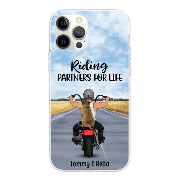 Riding Partner for Life - Personalized Gifts Custom Dog Phone Case for Dog Dad, Dog Lovers
