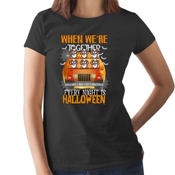 Personalized Shirt, Up To 6 Pets, Every Night Is Halloween, Gift For Halloween, Gift For Dog Lovers And Cat Lovers