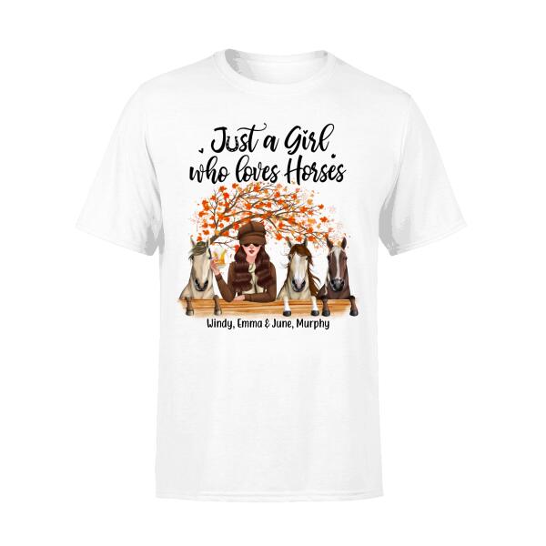 Personalized Shirt, Just A Girl Who Loves Horses - Fall Season Gift, Gift For Horse Lovers