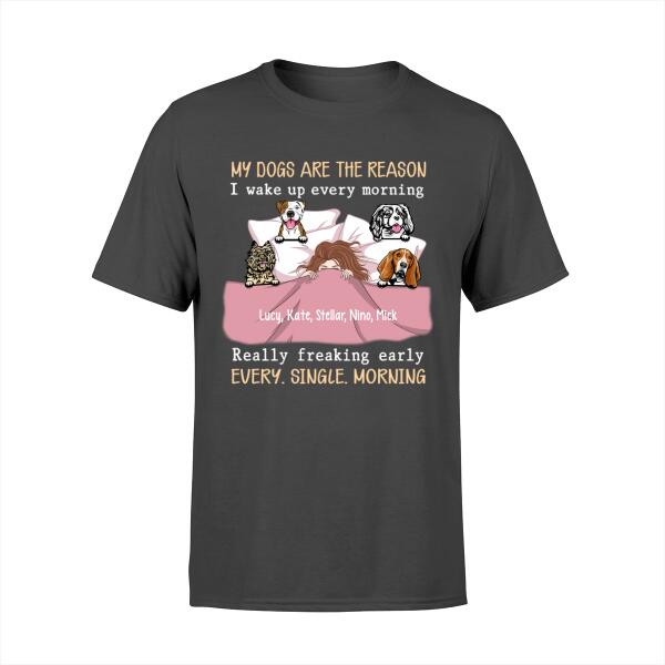 Personalized Shirt, Sleeping Girl With Dogs, Gift For Dog Lovers