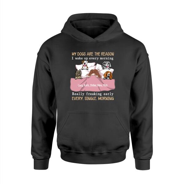 Personalized Shirt, Sleeping Girl With Dogs, Gift For Dog Lovers