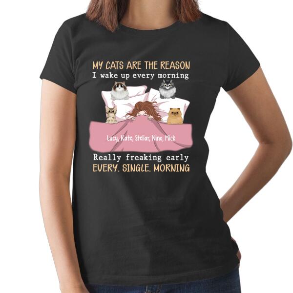 Personalized Shirt, Sleeping Girl With Cats, Gift For Cat Lovers