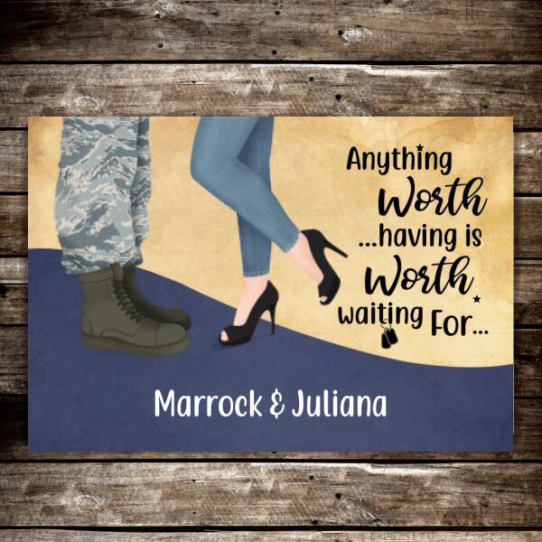 Personalized Doormat, Military Couple and Friends, Gift for People In Military