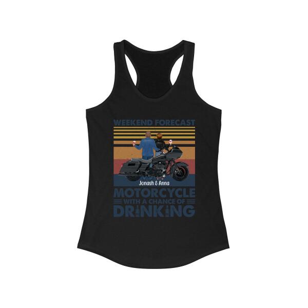 Personalized Shirt, Weekend Forecast Motorcyle With A Chance Of Drinking, Gift For Motorcycle Lovers