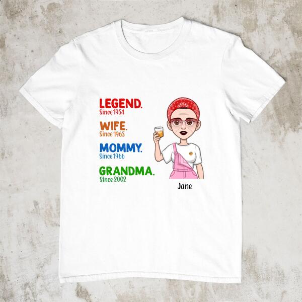 Legend Wife Mommy Grandma - Personalized Gifts Custom Shirt for Grandma and Mom