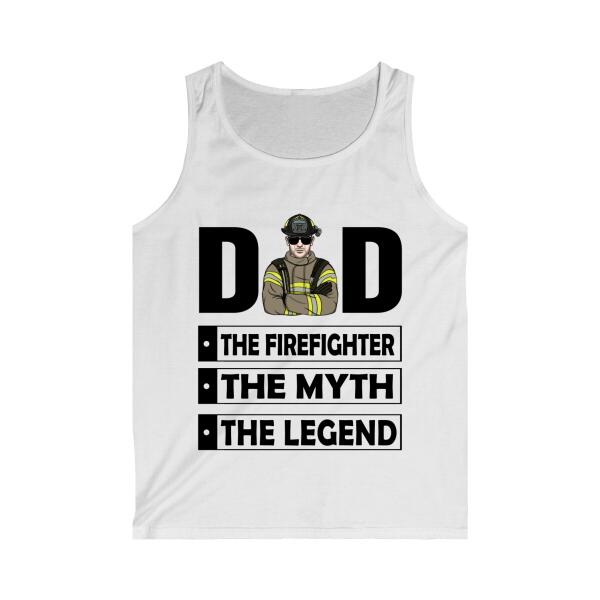 Dad The Firefighter The Myth The Legend - Personalized Gifts Custom Firefighter Shirt For Dad, Firefighter Gifts