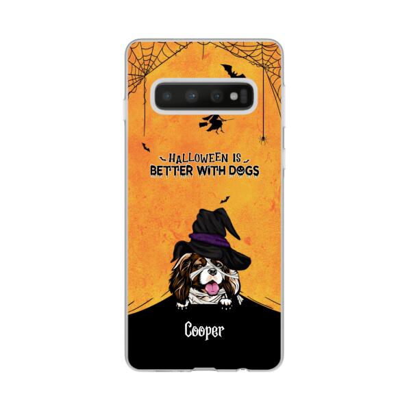 Personalized Phone Case, Halloween Spiderweb Gift for Dog Lovers