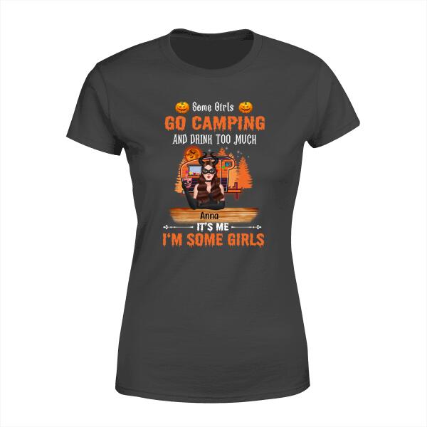 Personalized Shirt, Halloween Girl Likes Drinking & Camping, Halloween Gift for Drinkers, Campers