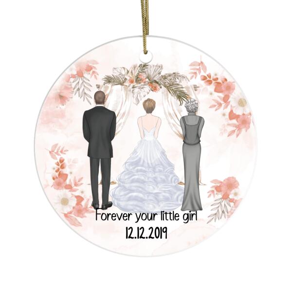 Personalized Ornament, forever Your Little Girl, Bride and Parents, Gift for Daughter