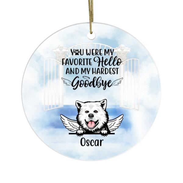 Personalized Ornament, Gifts For Dog Lovers, Cat Lovers, You Were My Favorite Hello