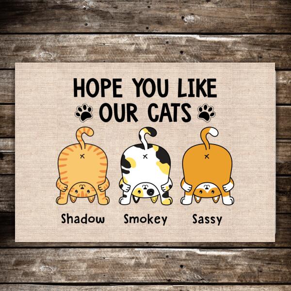 Personalized Doormat, Hope You Like Our Cats, Custom Gift for Cat Lovers