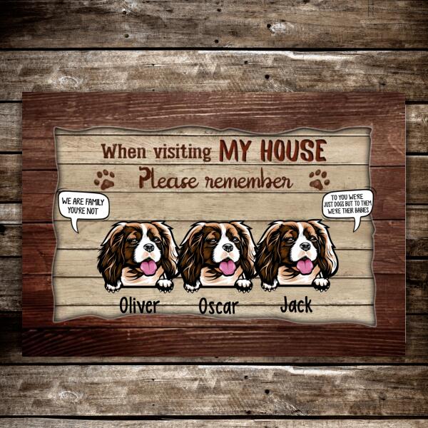 Personalized Doormat, When Visitting My House Please Remember, Dog Talk, Gifts for Dog Lovers