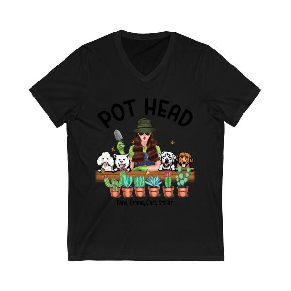 pothead gardening shirt Personalized Shirt, Pot Head Gardening Woman with Dogs, Gift For Garde — GearLit
