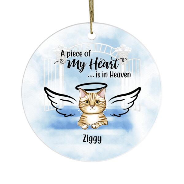Personalized Ornament, Memorial Gifts for Loss Of Cat, A Piece of My Heart Is in Heaven