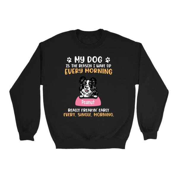 Personalized Shirt, Up To 5 Dogs, My Dogs Are The Reason I Wake Up, Gift For Dog Lovers