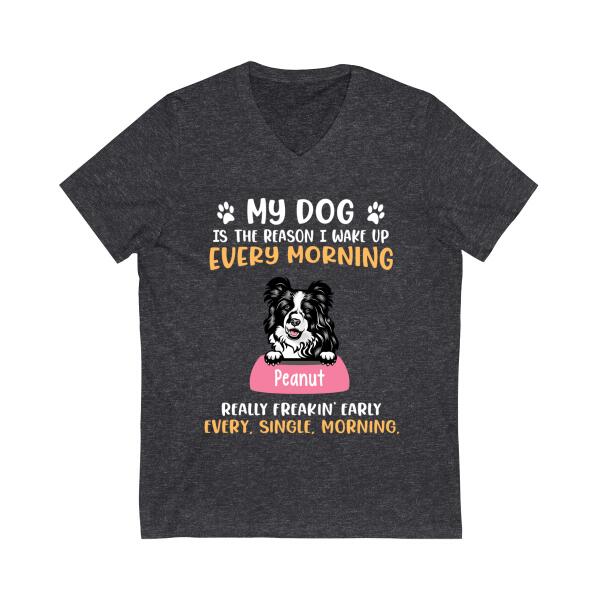 Personalized Shirt, Up To 5 Dogs, My Dogs Are The Reason I Wake Up, Gift For Dog Lovers