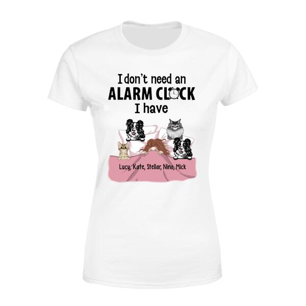 Personalized Shirt, Alarm Clock Pets, Gift For Dog and Cat Lovers