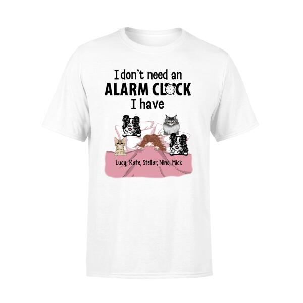 Personalized Shirt, Alarm Clock Pets, Gift For Dog and Cat Lovers