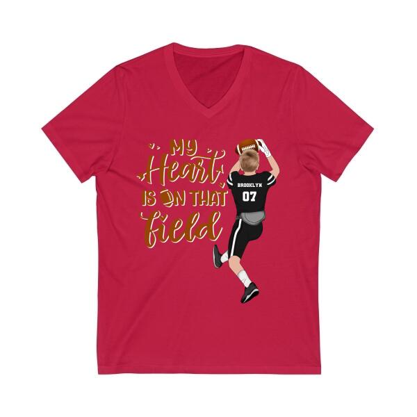 My Heart Is on That Field - Personalized Gifts Custom Football Shirt for Mom, Football Lovers