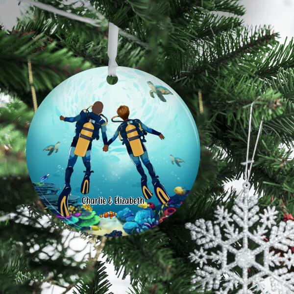 Personalized Ornament, Scuba Diving Gifts For Him Couple, Diving Partner, Gift For Scuba Divers