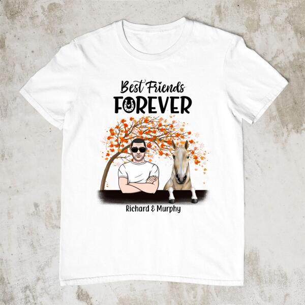 Personalized Shirt, Best Friends Forever - Fall Season Gift, Gift For Him, Gift for Horse Lovers