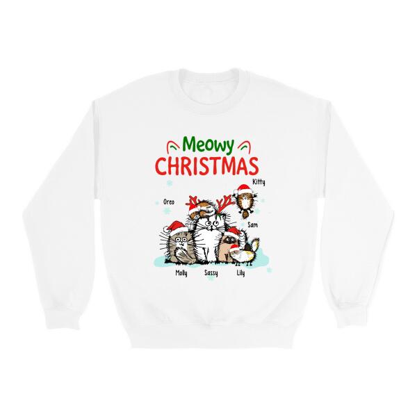 Personalized Shirt, Meowy Christmas, Gift for Cat Lovers