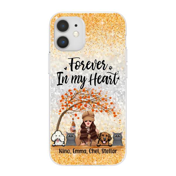 Personalized Phone Case, Just A Girl Who Loves Fall & Pets - Fall Season Gift, Gift For Dog And Cat Lovers