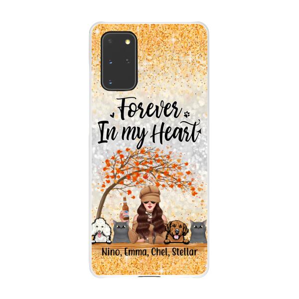 Personalized Phone Case, Just A Girl Who Loves Fall & Pets - Fall Season Gift, Gift For Dog And Cat Lovers