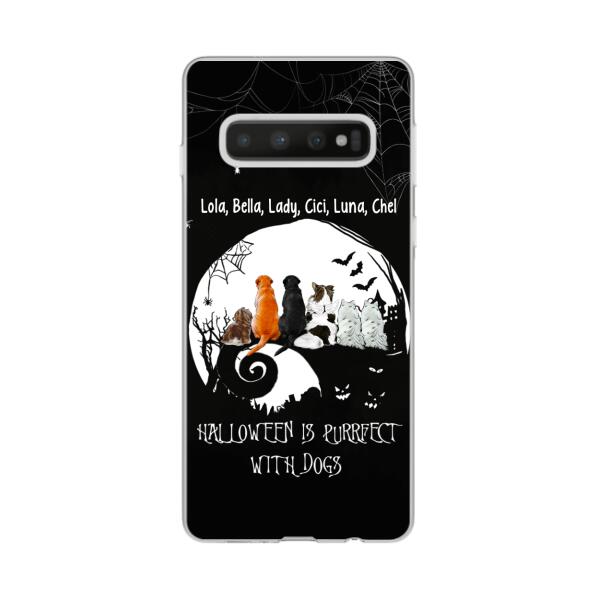 Personalized Phone Case, Up To 6 Dogs, Halloween Is Purrfect With Dogs - Halloween Gift, Gift For Dog Lovers